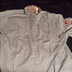 Walls Men's Flame Resistant BluePlaid Button-Down Shirt